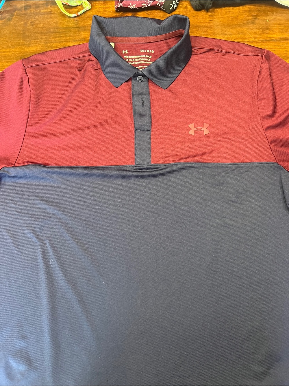 Under Armour Two-Tone Polo Shirt - Burgundy and Navy